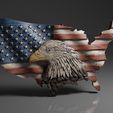 US-Wavy-Map-and-Flag-Eagle-color-©.jpg USA Flag and Map - Eagle - Pack - CNC Files For Wood, 3D STL Models