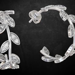 untitled.2322.jpg STL file Earrings with leaves elegant 176・3D printing model to download