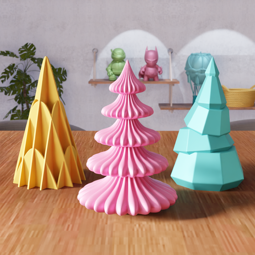 3D Christmas Tree Pack-5 STL Files - 390