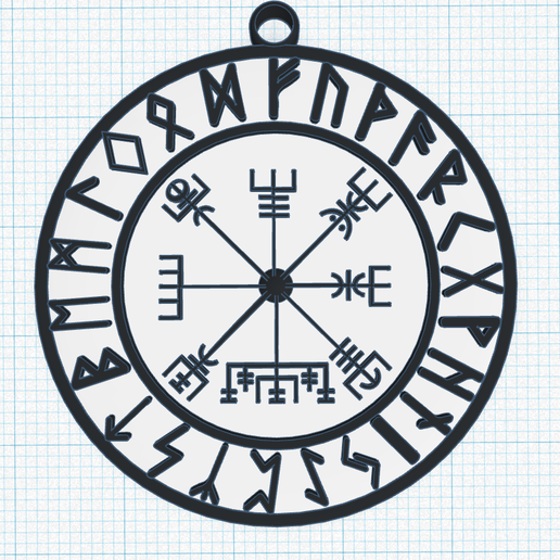 STL file Rune Elder Futhark, VEGVISIR - COMPASS OF THE VIKING, Talisman ...