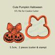 fakth`ngkhuu.jpg Cute Pumpkin Halloween STL file for Cookie Cutter
