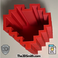 4.png 3D-Datei Minecraft Leben Herz Stifthalter・3D-druckbares Modell zum herunterladen