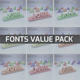 Fonts-Value-Pack.png 3D file 3D name from letters - Fonts Value Pack・Template to download and 3D print