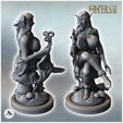 2.jpg Female creature sitting on a rock with a magic staff and a hood over the head (SFW version) (12) - Medieval Fantasy Magic Feudal Old Archaic Saga 28mm 15mm