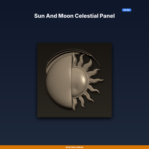 Sun And Moon Celestial Panel - 3D Printable STL File