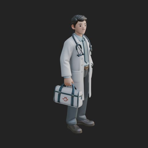 Doctor Man Statue Design 4 - 3D Print Model
