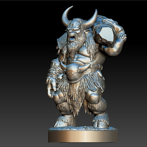 YUGJUH.png Horned Goat Warlord – Ultra‑Detailed 3D Printable Fantasy Beast Warrior