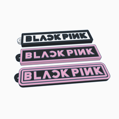 bp2.png Free STL file Black pink Key chain keychain・Model to download and 3D print
