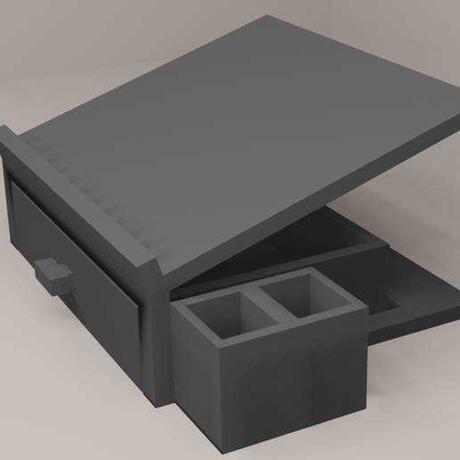 📞 DESK PHONE STAND WITH DRAWER・ STL File for 3D printing・Cults