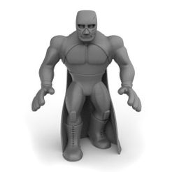 bluedemonsq.jpg STL file Mexican Wrestler Blue Demon・Model to download and 3D print