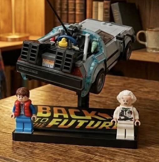 Multi-part stand for LEGO Delorean 77256 Speed Champions