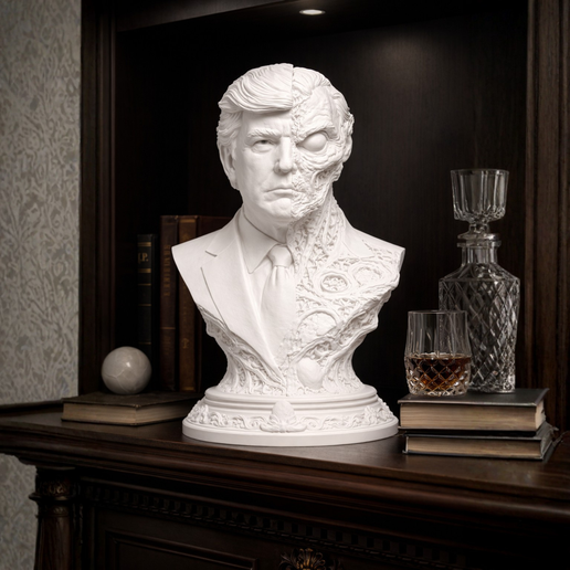 Donald Trump Alien Bust - Half Human / Half Alien 3D Printable Model