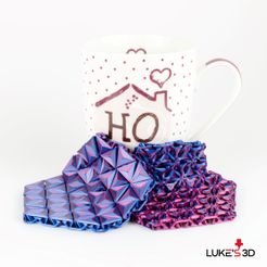 1.jpg Fichier STL Dessous de verre hexagonal flexible・Modèle imprimable en 3D à télécharger