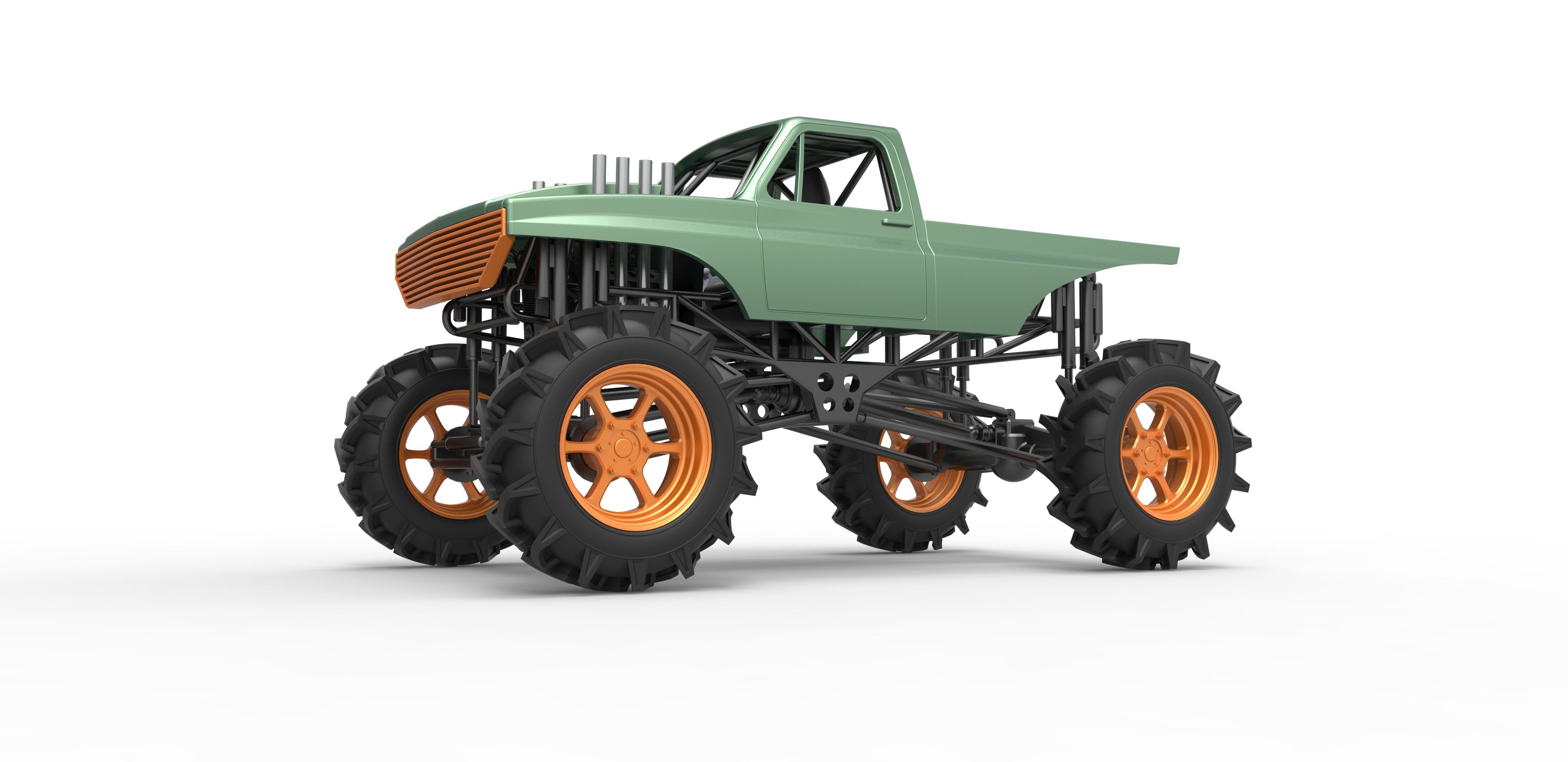 2.jpg Archivo 3D Diecast Mud truck 2 Escala 1:25・Modelo imprimible en 3D para descargar, CosplayItemsRock