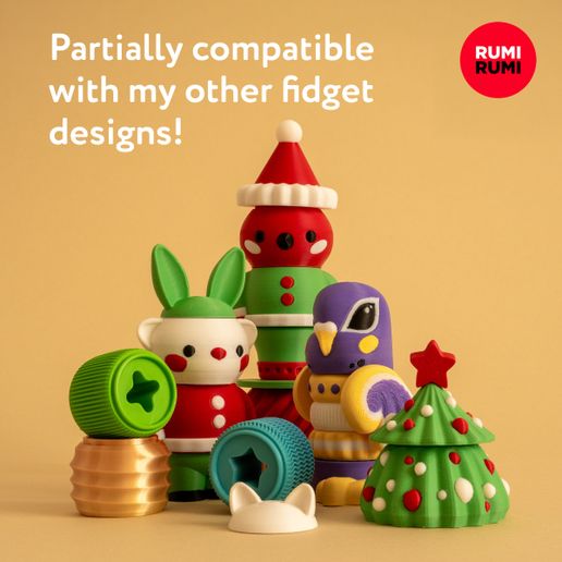 🎄 Christmas Stackable Fidget Toys・ 3D File for 3D printing・Cults