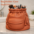 main.png Cute Drawstring Bag Organizer Pen Holder STL | Backpack Desk Organizer | Makeup Brush Holder | 3D Printable Storage Bag