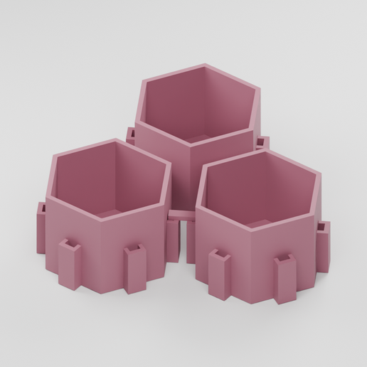Linkable hexagonal desk organizer — HexCluster | STL + STEP | JLF-449