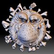 3.jpg Covid Monster STL file 3D model Coronavirus relief for CNC router
