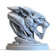 2.544.jpg Robotic Saber-Tooth Tiger Head STL – Mecha Smilodon Sculpture 3D Print Model | Sci-Fi Animal Bust