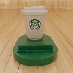 Starbucks coffee cup with flat lid 3D model 3D printable