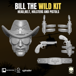 1.png Fichier STL Bill The Wild Kit Fichier imprimable 3D pour figurines・Idée pour impression 3D à télécharger