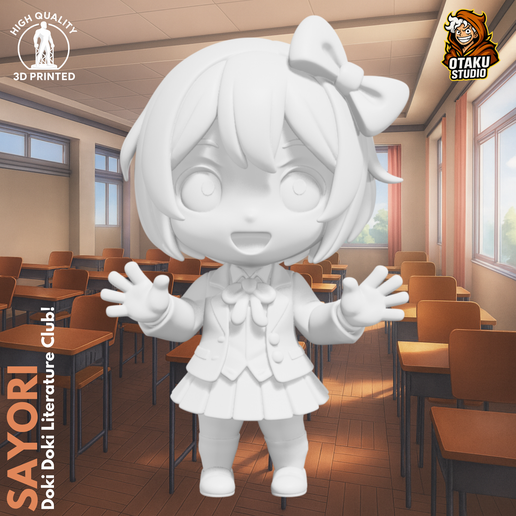 🎨 Chibi Sayori - Doki Doki Literature Club Fan Art 3D Model・ STL File ...