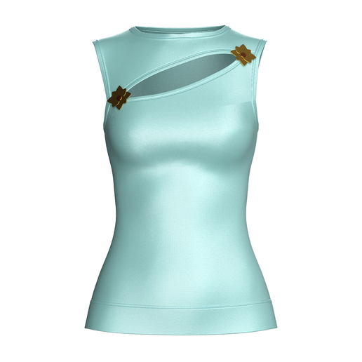 Girls Silk Diagonal Cutout Flower Top | Marvelous / Clo3d / obj / fbx
