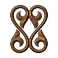 onlay16-06.JPG Double floral scroll decoration element relief 3D print model