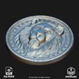 45.png Lion Relief for CNC Laser and 3D Print STL File and 4K Grayscale TIF - High Detail 3D Model