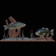bass-R-2.png two bass scenery in underwather for 3d print detailed texture