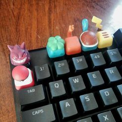 01foto.jpg STL file 6 Keycaps for mechanical Keyboard - POKEMON Edition・3D printing idea to download, HIKO3D