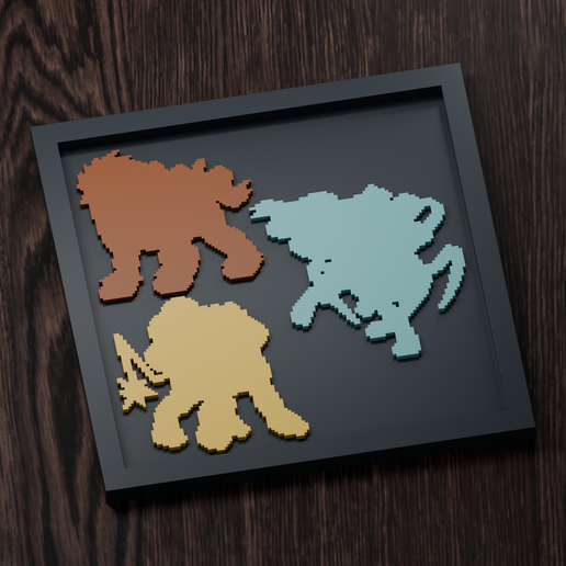 Raikou - Pokemon Silhouette Frame | Gen 3 sprite style | STL