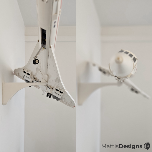 minimal-3d-printed-wall-mount-for-lego-icons-concorde-in-landing-and-in-banked-display-configuration.png Soporte de pared modular LEGO Concorde