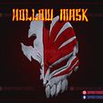 Ichigo_hollow_half_mask_3d_print_model_01.jpg Hollow Mask - Bleach Ichigo Cosplay Mask