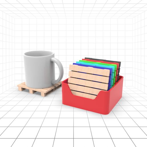 Pallet-Coaster-Kupalı-ve-Kutuda.1112.jpg Coaster STL File For 3d Printer, Pallet Coaster With Box 3D Print File, Coaster STL Files For 3D Printing