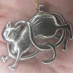 Cat.jpg OBJ file Long Tail Cat Talisman・Model to download and 3D print, Wicked_Designs