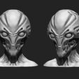 1.jpg Alien Bust 6 - Extraterrestrial Sculpture STL File 3D print