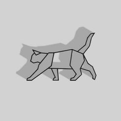 Geometric-Cat.jpg Free STL file Geometric Cat Walking Decoration - 2D Art・Template to download and 3D print