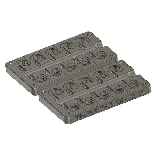Triple-Tail-Grubs-2-Inch-003.jpg Molde de plástico macio para pesca Triple Tip 2" Grubs