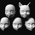 render.png Heads for OOAK doll customizing - compatible with monster high dolls - pack 11