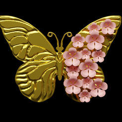 Butterfly001.png Free STL file Butterfly_Flower・3D printable design to download