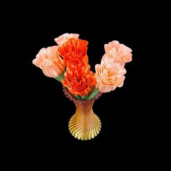 Resized_PhotoRoom-20230401_125737.jpeg 3D file Flower and Stem designed for vase mode/spiralize outer contour mode・3D printable model to download