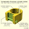 Ar3amas-PicatinnyCylinderHolder-21mmOpenClamp.jpg Suporte de cilindro Picatinny personalizável - Braçadeira aberta para calha Pic de 0,835 pol. e 21 mm