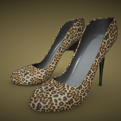 1.png Women's High Heels Sandals - Leopard Pattern