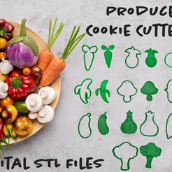 Untitled-36.png Fruits And Vegetables Cookie/Clay Cutters STL Pack