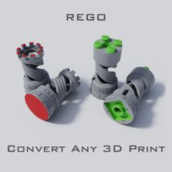 miniature_REGO.jpg Файл OBJ REGO - набор для переоборудования - Превратите любой предмет в совместимый со строительными кирпичами - Шпильки - отверстия для штифтов - врезные - 2x2 - ступица колеса・Дизайн 3D принтера для загрузки
