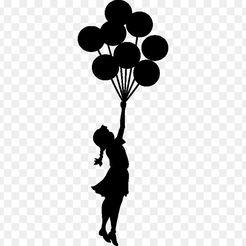 silhouette-of-boy-and-girl-23.jpg Fichier STL Décor Fille avec ballon・Modèle pour imprimante 3D à télécharger