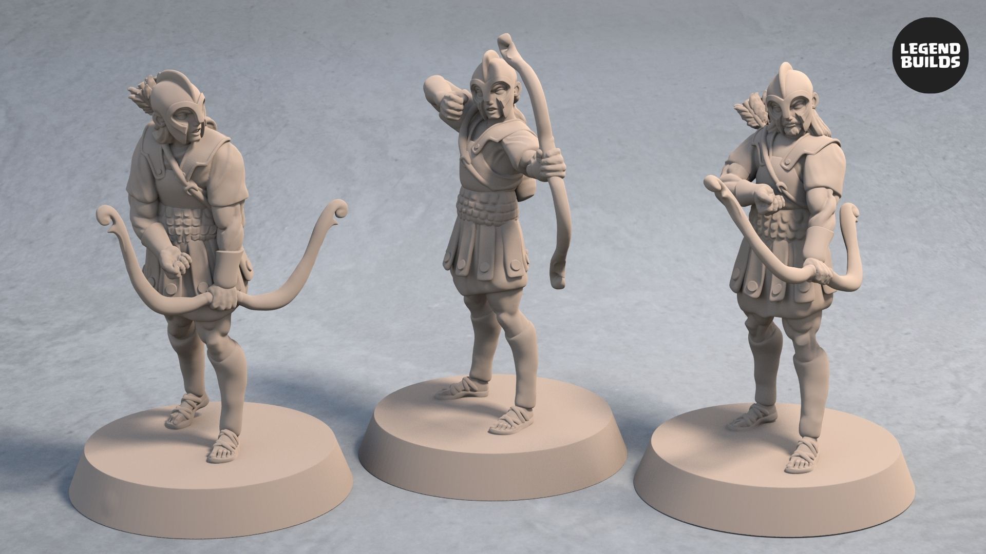 Download file Archer of Nemis (3 unique miniatures) 3D printable miniature STL file • Design