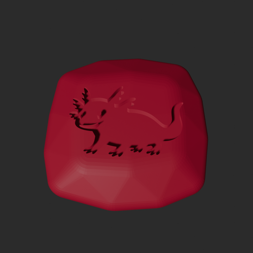 Axolotl Stone - 3D Printable Game Token