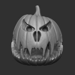 pd1.jpg STL file Scary Pumpkin・Template to download and 3D print